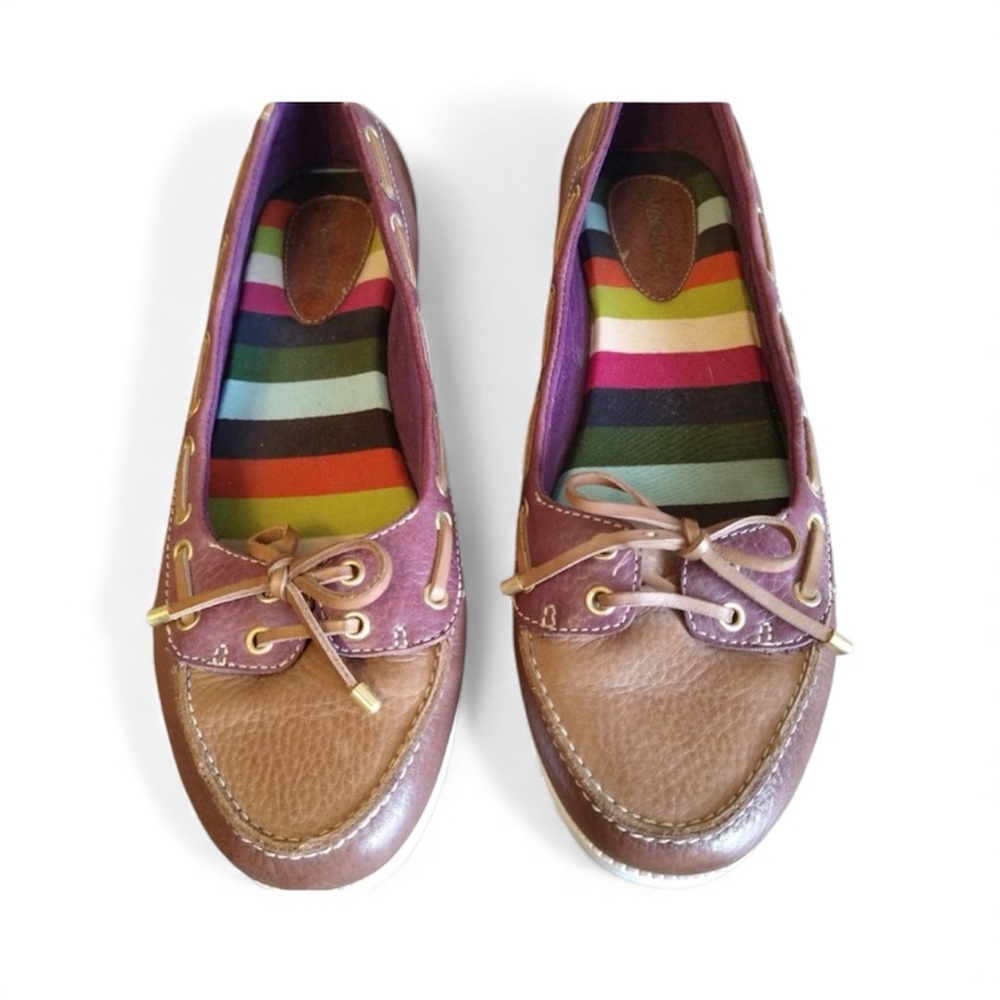 Sperry Top Sider Style Boat Shoes Brown Pre loved. Sz 10 M Sold As Is
